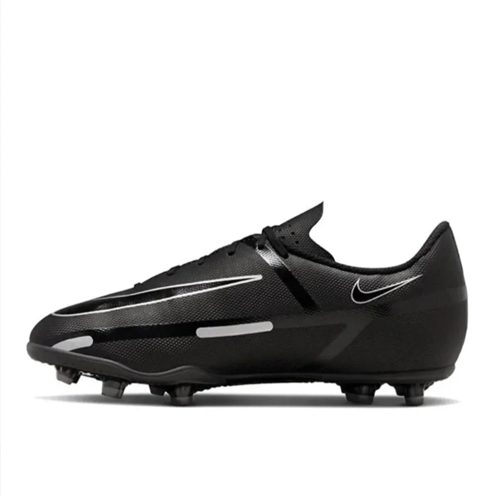 Nike Jr Phantom GT2 Club MG/FG Youth Soccer Cleats Size 5Y Black/Metallic/Silver